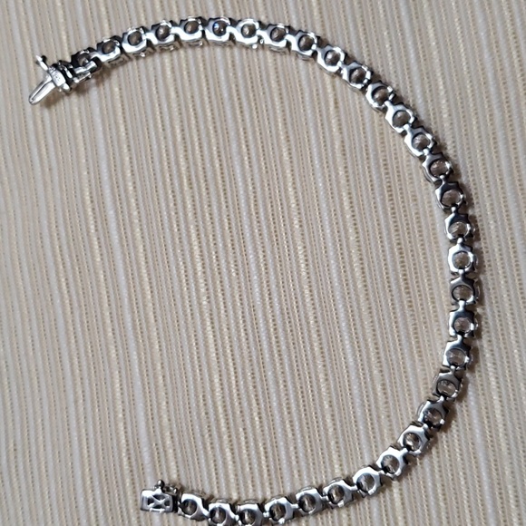 NEW 925 Sterling Silver Round CZ White Diamond Tennis Bracelet 7.25" - Picture 10 of 16